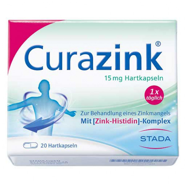 Капсулы при дефиците цинка CURAZINK Hartkapseln 20 шт Stada Капсулы при дефиците цинка CURAZINK Hartkapseln 20 шт Stada
