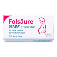Фолиевая кислота для беременных FOLSÄURE STADA 5 mg Tabletten 56 шт Stada Фолиевая кислота для беременных FOLSÄURE STADA 5 mg Tabletten 56 шт Stada