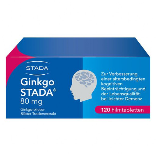 Препарат с Гинко для улучшения вашей памяти GINKGO STADA 80 mg Filmtabletten 120 шт Stada Препарат с Гинко для улучшения вашей памяти GINKGO STADA 80 mg Filmtabletten 120 шт Stada