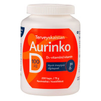Витамины Д AURINKO D 100 мкг 200 капсул Terveyskaista