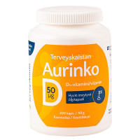 Витамины Д AURINKO D 50 мкг 300 капсул Terveyskaista