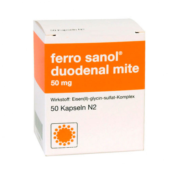 Капсулы при дефиците железа FERRO SANOL duodenal mite 50 mg magensaftr. Hartk. 50 шт UCB Капсулы при дефиците железа FERRO SANOL duodenal mite 50 mg magensaftr. Hartk. 50 шт UCB