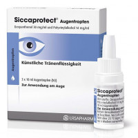 Капли для увлажнение глаз и уход за раздраженной роговицей SICCAPROTECT Augentropfen 3X10 мл URSAPHARM