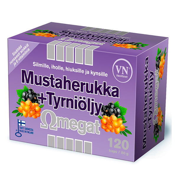 Витамины смородина облепиха Mustaherukka+Tyrniöljy Omegat 60 капсул Via Naturale Витамины смородина облепиха Mustaherukka+Tyrniöljy Omegat 60 капсул Via Naturale