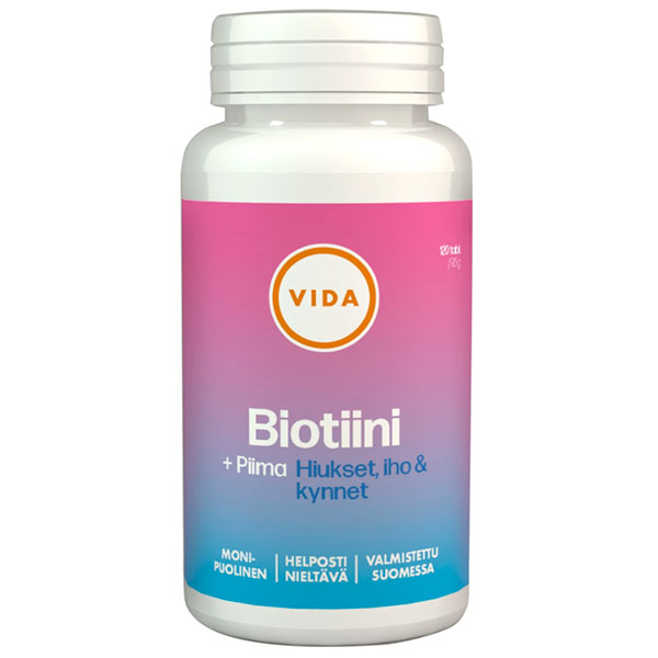 Биотин с кремнием Biotiini + Piimaa 120 таблеток Vida Биотин с кремнием Biotiini + Piimaa 120 таблеток Vida