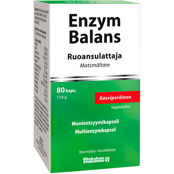 Фермент пищеварения от вздутия и метиоризма Enzym Balans 80 капсул Vitabalans Фермент пищеварения от вздутия и метиоризма Enzym Balans 80 капсул Vitabalans