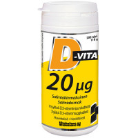 Витамины D-Vita малина клубника 20 µg 200 таблеток Vitabalans