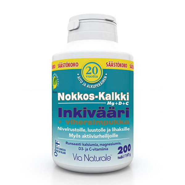 Витамины Nokkos-Kalkki-Inkivääri Крапива-кальциево-Имбирь + зеленые мидии (банка) 180 табеток Via Naturale Витамины Nokkos-Kalkki-Inkivääri Крапива-кальциево-Имбирь + зеленые мидии (банка) 180 табеток Via Naturale