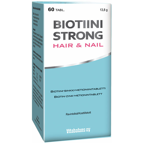 Витамины с биотином для ногтей и волос Biotiini Strong 60 таблеток Vitabalans Витамины с биотином для ногтей и волос Biotiini Strong 60 таблеток Vitabalans
