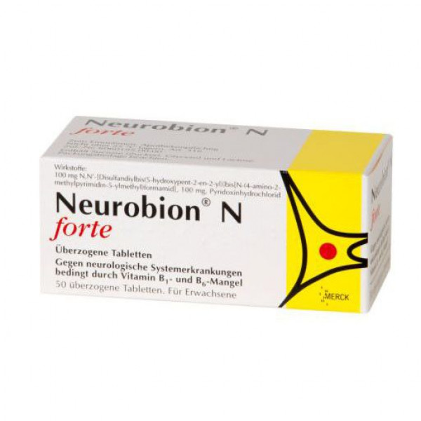 Таблетки при недостатке витаминов B1 и B6 NEUROBION N forte überzogene Tabletten 50 шт wick Таблетки при недостатке витаминов B1 и B6 NEUROBION N forte überzogene Tabletten 50 шт wick