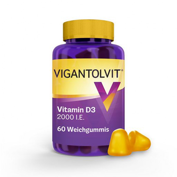Витамин Д3 в мягкие капсулы VIGANTOLVIT 2000 I.E. Vitamin D3 Weichgummis 60 шт wick Витамин Д3 в мягкие капсулы VIGANTOLVIT 2000 I.E. Vitamin D3 Weichgummis 60 шт wick