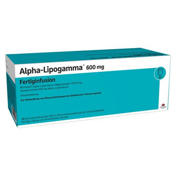 Антиоксидант альфа-липоевая кислота ALPHA-LIPOGAMMA 600 mg Fertiginfusion Dsfl. 10X50 мл Worwag Антиоксидант альфа-липоевая кислота ALPHA-LIPOGAMMA 600 mg Fertiginfusion Dsfl. 10X50 мл Worwag