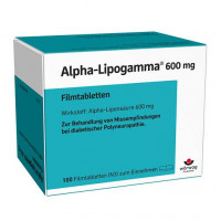 Антиоксидант альфа-липоевая кислота ALPHA-LIPOGAMMA 600 mg Filmtabletten 100 шт Worwag Антиоксидант альфа-липоевая кислота ALPHA-LIPOGAMMA 600 mg Filmtabletten 100 шт Worwag