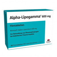 Антиоксидант альфа-липоевая кислота ALPHA-LIPOGAMMA 600 mg Filmtabletten 30 шт Worwag Антиоксидант альфа-липоевая кислота ALPHA-LIPOGAMMA 600 mg Filmtabletten 30 шт Worwag