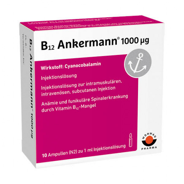Витамин B12 ANKERMANN 1.000 μg Ampullen 10X1 мл Worwag Витамин B12 ANKERMANN 1.000 μg Ampullen 10X1 мл Worwag
