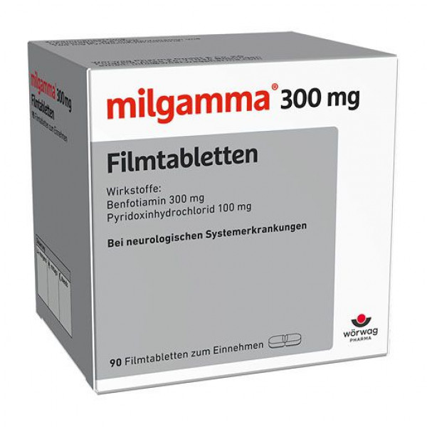 Для нервной системы витаминов В1 и В6 MILGAMMA 300 mg Filmtabletten 90 шт Worwag Для нервной системы витаминов В1 и В6 MILGAMMA 300 mg Filmtabletten 90 шт Worwag