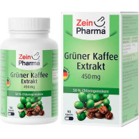 Капсулы с экстрактом зеленого кофе GRÜNER KAFFEE Extrakt 450 mg Kapseln 90 шт Zein Pharma Капсулы с экстрактом зеленого кофе GRÜNER KAFFEE Extrakt 450 mg Kapseln 90 шт Zein Pharma