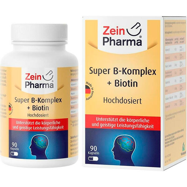 Витамин B SUPER B-KOMPLEX+Biotin 90 капсул Zein Pharma Витамин B SUPER B-KOMPLEX+Biotin 90 капсул Zein Pharma